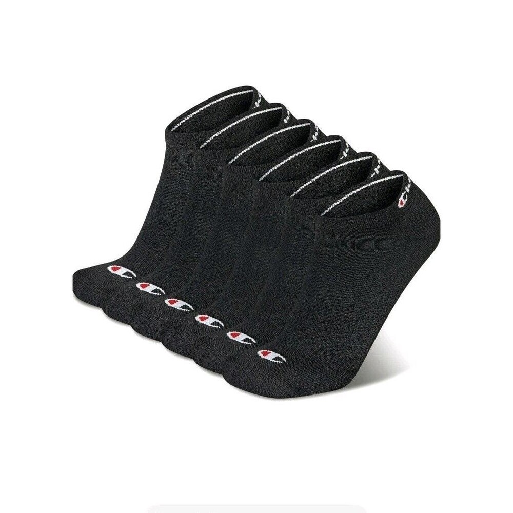 Champion Performance Cushion Low Cut Men's Socks 6 Pair Size 6-12.5 Black